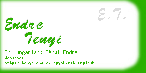 endre tenyi business card