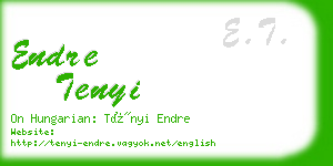 endre tenyi business card